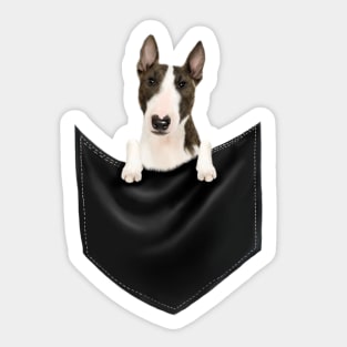 Bull Terrier dog inside Pocket, Funny Bull Terrier Lover Sticker